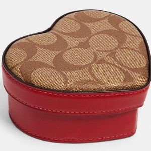 Coach Heart Trinket Box in Signature Canvas